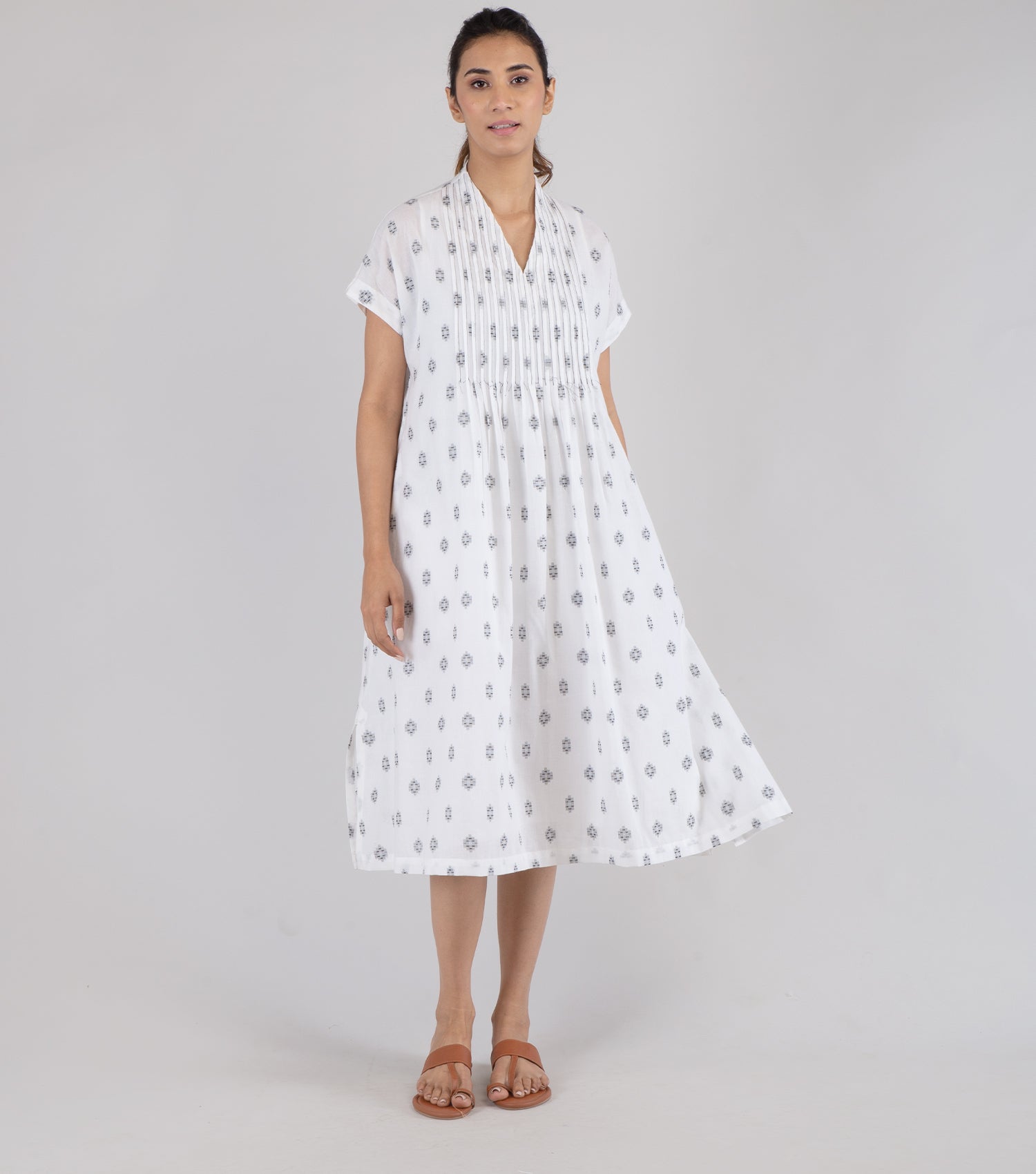 White Cotton Woven Dress – Canvas