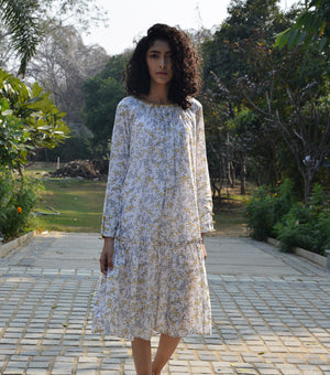 Natural Cotton Printed Dress