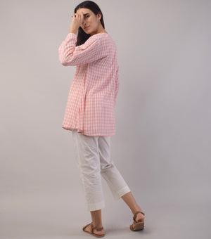 Pink Woven Cotton Top