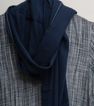 Blue Woven Cotton Kurta with Dupatta