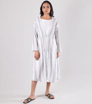 White Pintuck Cotton Cape and Slip Set