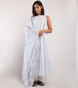 White woven cotton dupatta