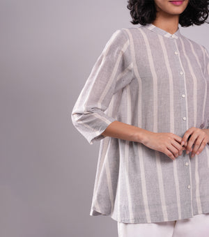 Grey Woven Cotton Top