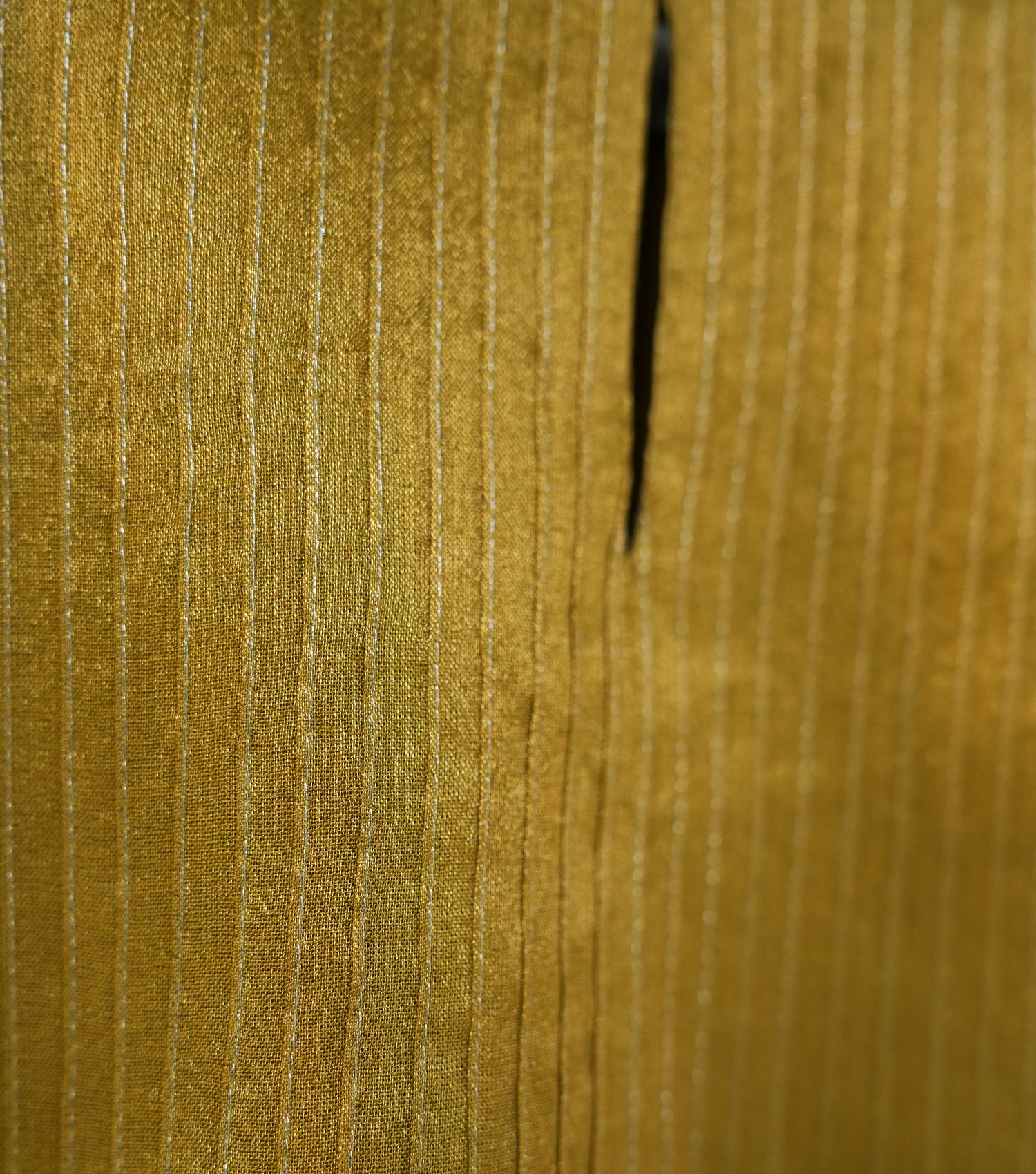 Mustard Pleated Tissue A-line Gota Kurta Set with Pants & Dupatta for Girls