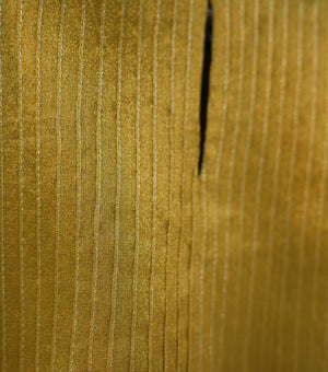 Mustard Pleated Tissue A-line Gota Kurta Set with Pants & Dupatta for Girls