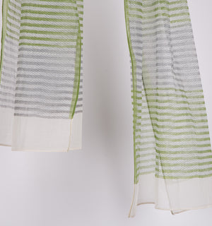 Green Printed Chanderi Stole