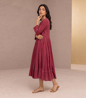 Maroon Cotton Dress