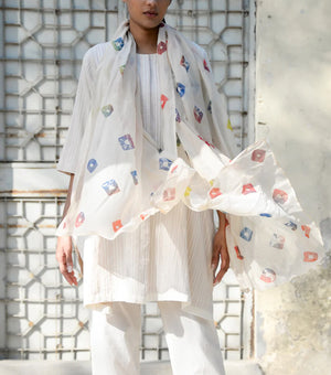Natural Base Shibori Dupatta