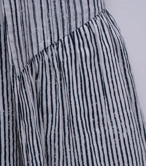 Black White Printed Cotton Dress for Girls