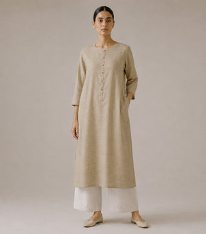 Beige Cotton Kurta