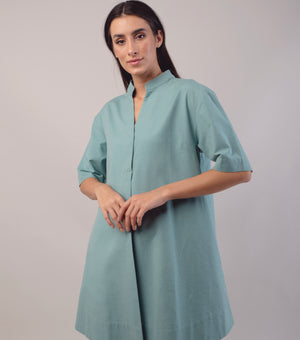 Blue Cotton Linen Tunic
