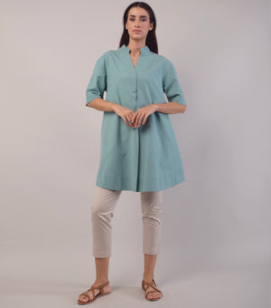 Blue Cotton Linen Tunic