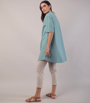 Blue Cotton Linen Tunic