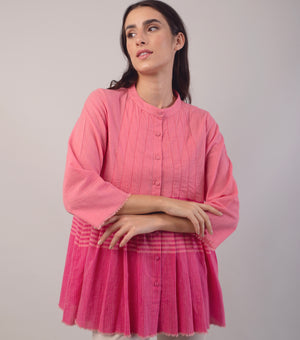 Pink Woven Cotton Top