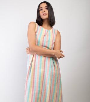 Multicolor Woven Cotton Dress