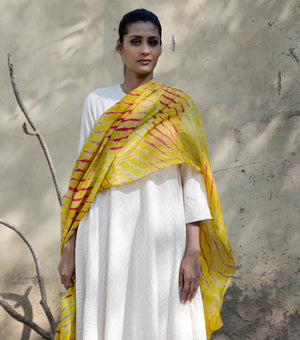 Yellow Shibori Dupatta