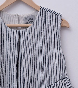 Black White Printed Cotton Dress for Girls