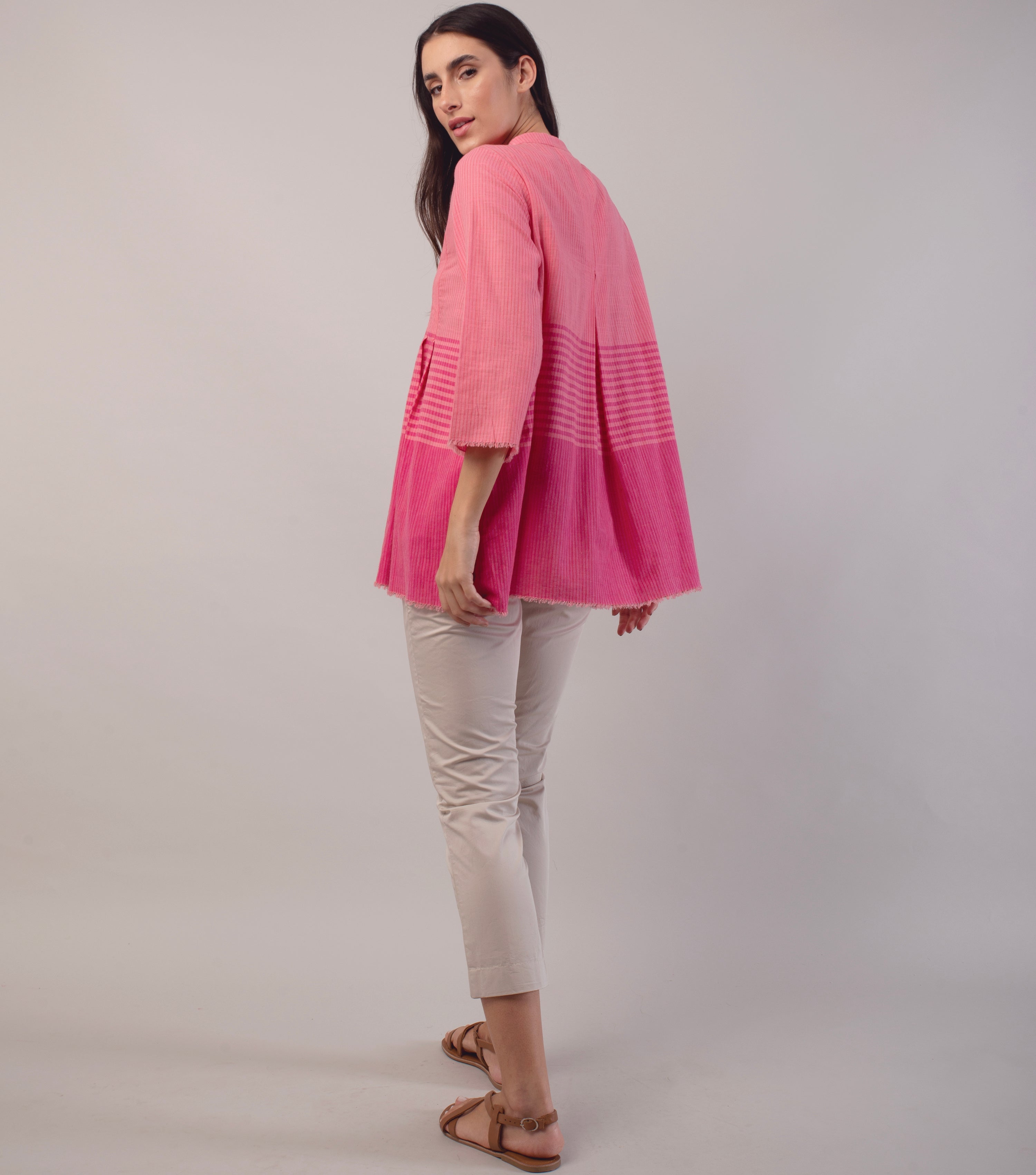 Pink Woven Cotton Top