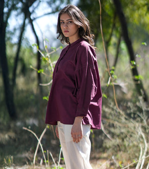 Wine Oversized Cotton Top