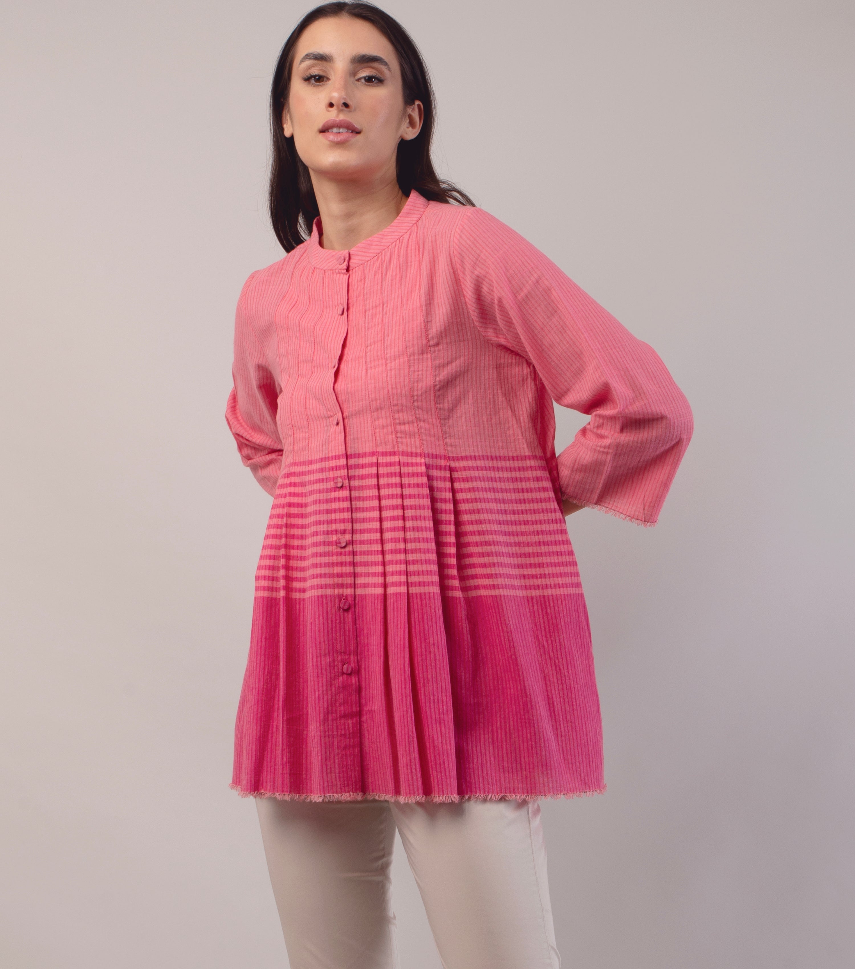 Pink Woven Cotton Top