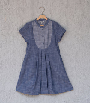 Summer Breeze Cotton Chambray Bib Dress for Girls