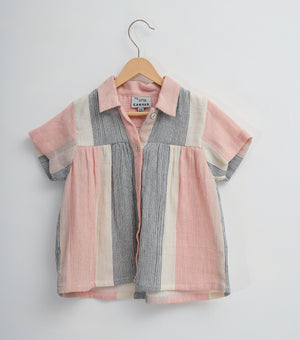 Multi Color Cotton Woven Shirt with Shorts Co-ord Set for Girls