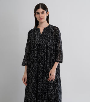 Black Printed Cotton Dress