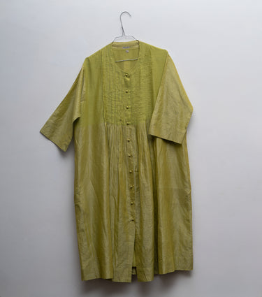 Lime Green Cotton Lurex Kurta with Slip