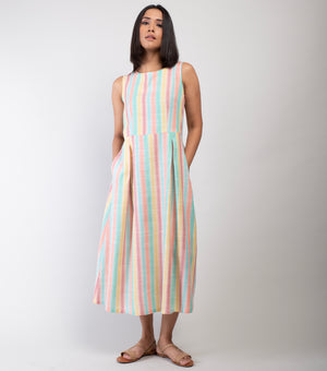 Multicolor Woven Cotton Dress