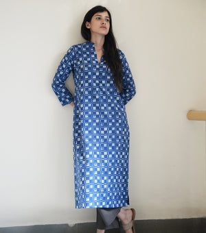 Blue Cotton Kurta