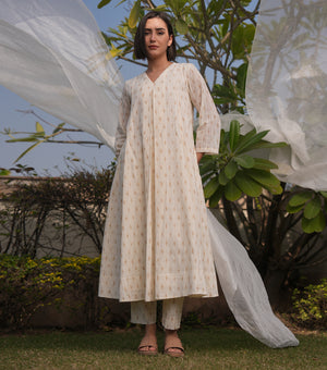 Natural Meadow Printed Cotton Kurta Set