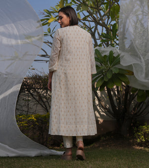 Natural Meadow Printed Cotton Kurta Set