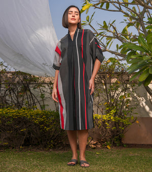 Black Stripe Cotton Tunic