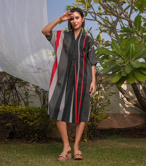 Black Stripe Cotton Tunic