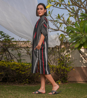 Black Stripe Cotton Tunic