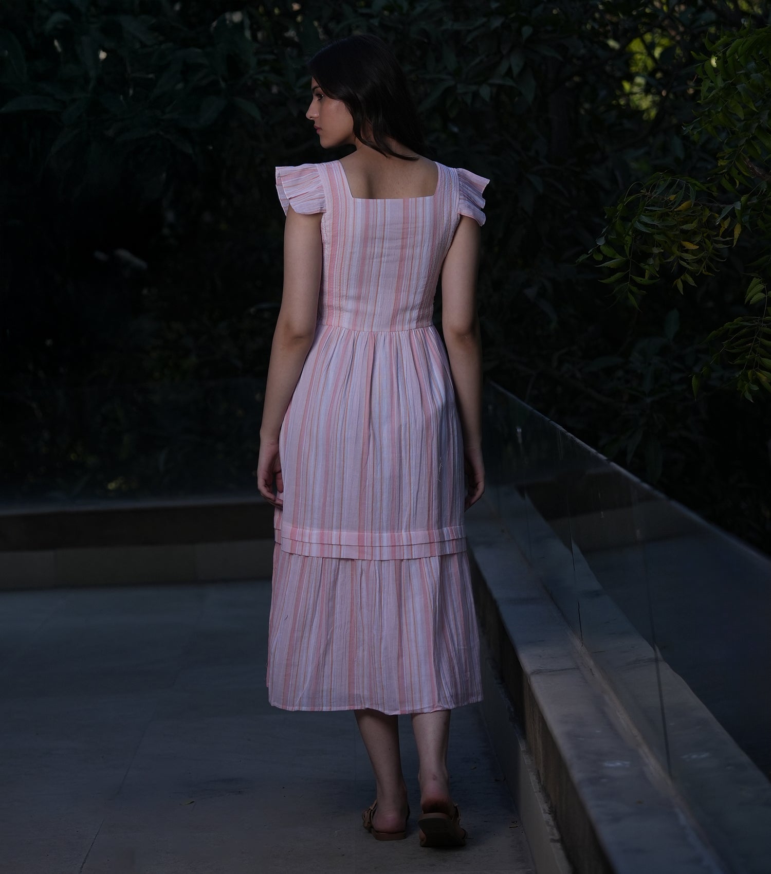 Pink Woven Cotton Dress