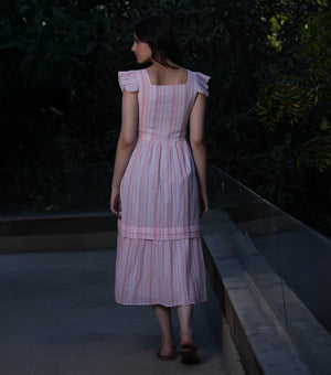 Pink Woven Cotton Dress