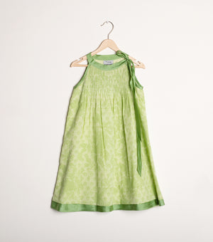 Green Cotton flared dress