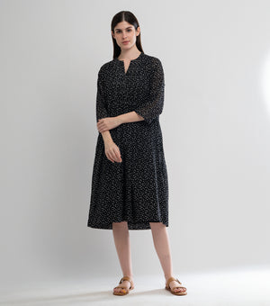 Black Printed Cotton Dress