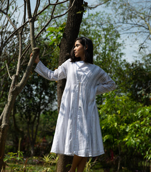 White Pintuck Cotton Cape and Slip Set