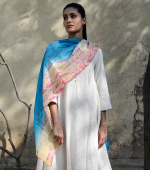 Dual-tone  shibori dupatta