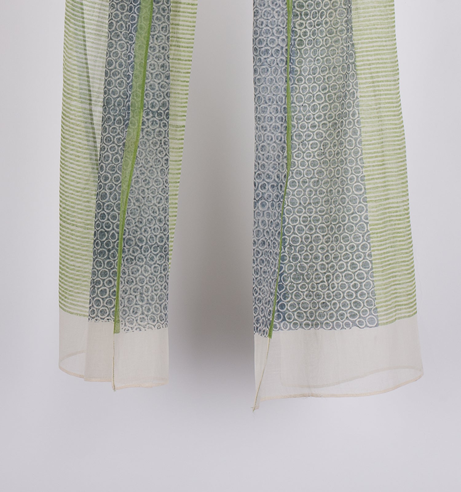 Green Printed Chanderi Stole