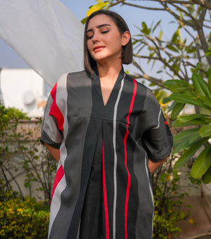 Black Stripe Cotton Tunic