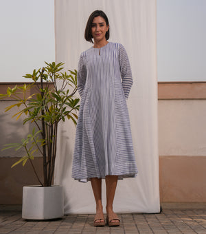 Sky Lines Woven Cotton Dress