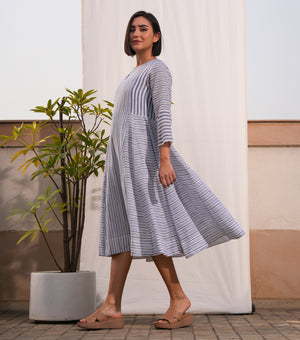 Sky Lines Woven Cotton Dress