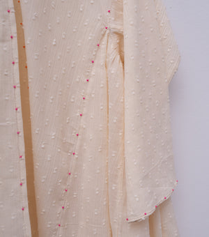 Natural Cotton Hand Embroidered Choga for Girls