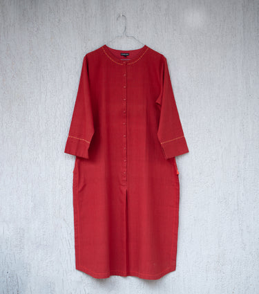 Red Cotton Kurta