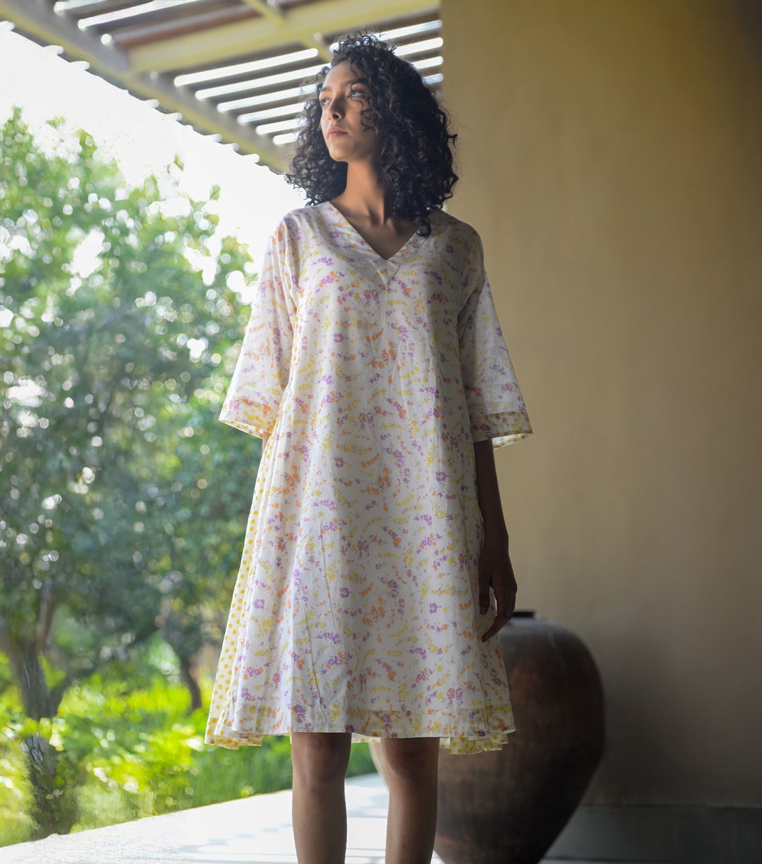 Printed cotton dress