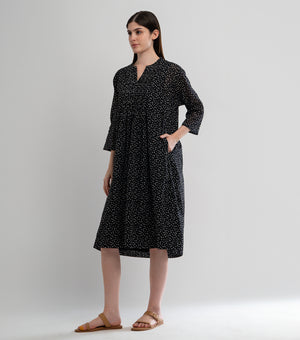 Black Printed Cotton Dress