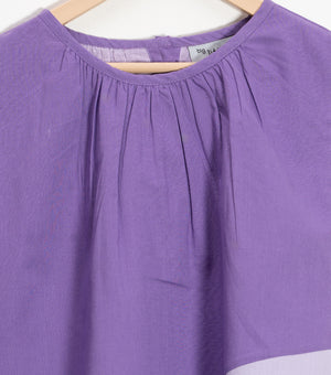 Color Block Purple Sleeveless Dress For Girls
